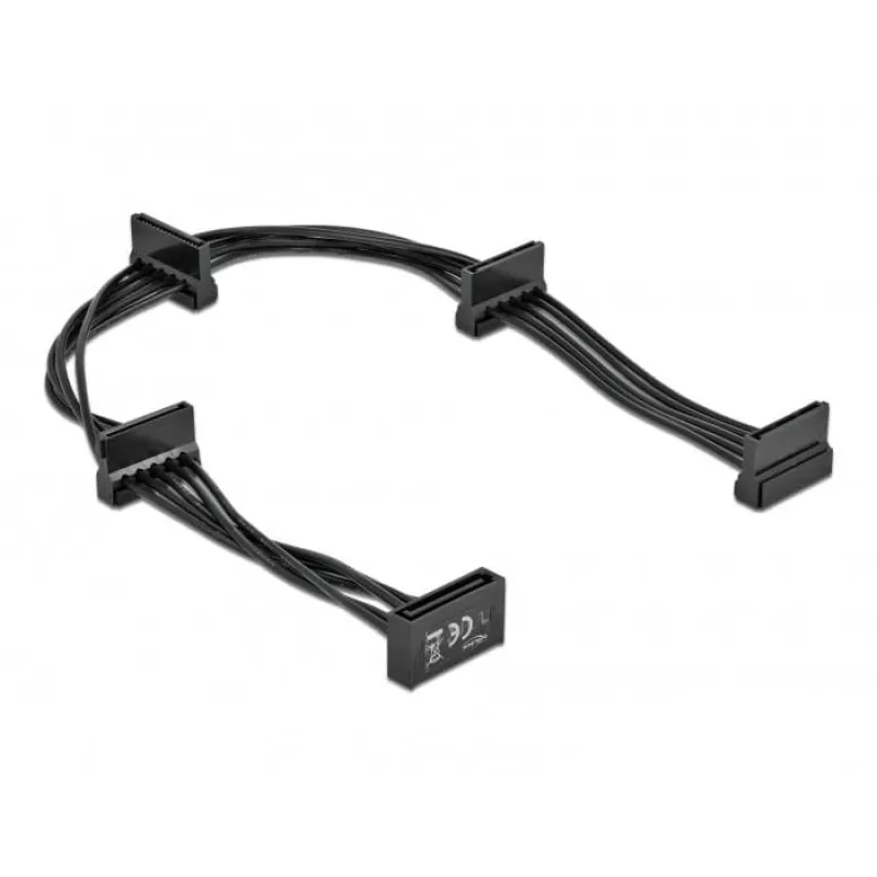 SATA-Kabel DeLOCK 60395 0,4 m SATA 15-pin 4 x SATA 15-pin Schwarz