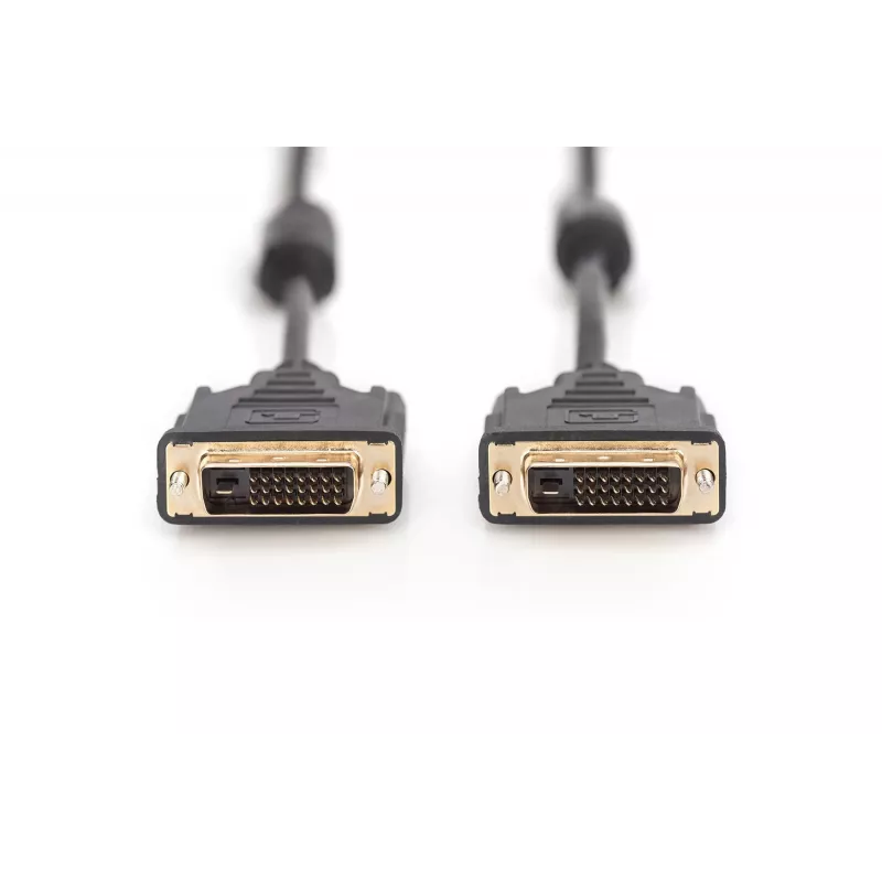 DIGITUS - DVI-Kabel - Dual Link - DVI-D (M) - DVI-D (M) - 5,0 m - vergossen, Rändelschrauben - Schwarz (AK-320101-050-S)