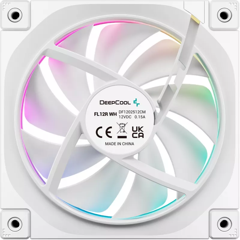 DeepCool FL12R 120-mm-PC-Lüfter, Weiß, 2150 RPM, aktive PFC, ARGB-Hintergrundbeleuchtung