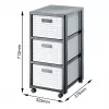 Schubladeneinheit Rotho Country Grau Weiß, 3 Schubladen, Technopolymer, 325×712×375 mm, anthrazit/weiß, mit Transportrollen
