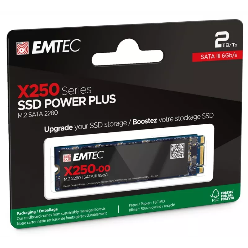 SSD-Laufwerk Emtec X250 2 TB M.2 Serial ATA III 3D NAND