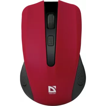 Kabellose optische Maus DEFENDER MM-935 RF – beidhändig, 1600 DPI, rot, RF-USB-Empfänger, AAA-Batterien