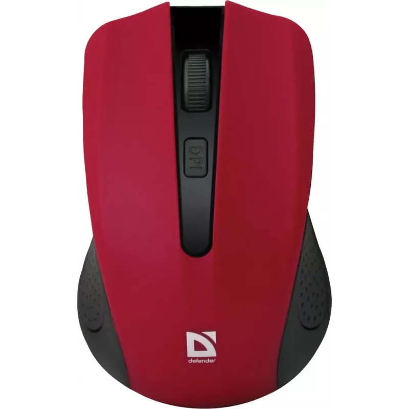 Kabellose optische Maus DEFENDER MM-935 RF – beidhändig, 1600 DPI, rot, RF-USB-Empfänger, AAA-Batterien
