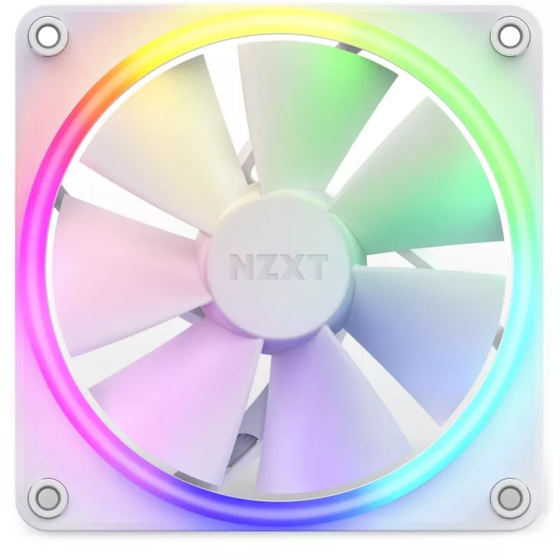 NZXT Gehäuselüfter F120 RGB 120 mm Weiß, 4-polig, 1800 U/min, 50,18 CFM, 18 LEDs
