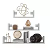 Topeshop MOBI 3P BIEL Regal Schwebendes Regal Wandmontage Spanplatte, Weiß