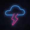 Neonlicht MANTA SNL71BL Wolke mit Blitz Blau‑Pink – dekoratives LED-Neonschild