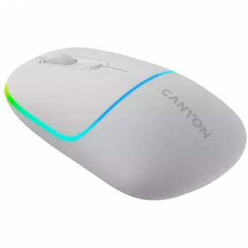 Canyon MW-22 CNS-CMSW22SW Maus – 2-in-1 Bluetooth/2,4 GHz – optisch – 800/1200/1600 DPI – 4 Tasten – RGB-Beleuchtung – wiederaufladbar – Schneeweiß