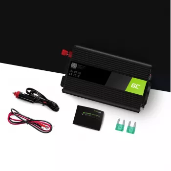 Wechselrichter Green Cell INV03DE, 12V auf 230V, 500 W, 50 Hz, 30 A Ausgang, schwarz