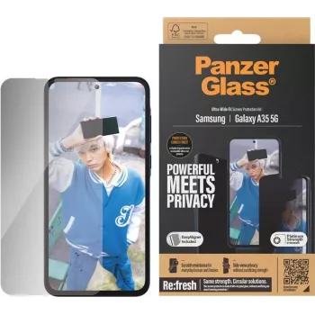 PanzerGlass Sichtschutz-Displayschutzfolie Ultra-Wide Fit für Sam A35 mit Easy Aligner