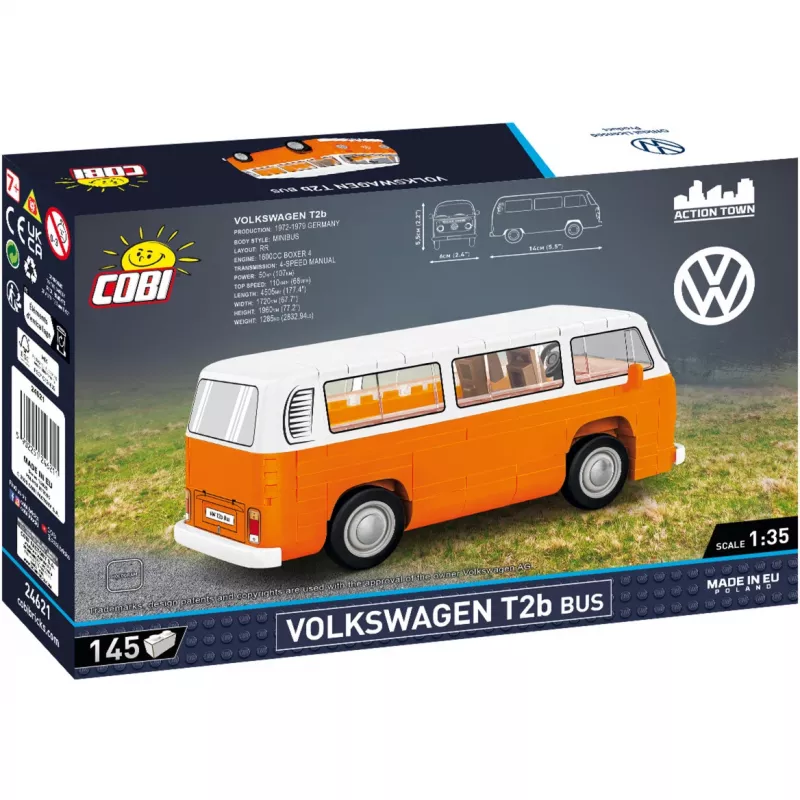 Modellbausatz Cobi Volkswagen T2b Bus orange, Maßstab 1:35, Bausatz