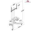Maclean MC-739 professioneller TV-Rollwagen, 32-65 Zoll (165,1 cm), max. 40 kg, VESA bis 400x600, Schwarz