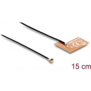 Antenne DELOCK 2,4 GHz I-PEX MHF® I Stecker omnidirektional 2–3 dBi mit 15 cm FPC-Kabel für interne Klebemontage