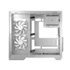 PC-Gehäuse MODECOM Volcano Panorama Midi Tower weiß — micro ATX, gehärtetes Glas, ARGB, USB-C, unterstützt GPU 400 mm