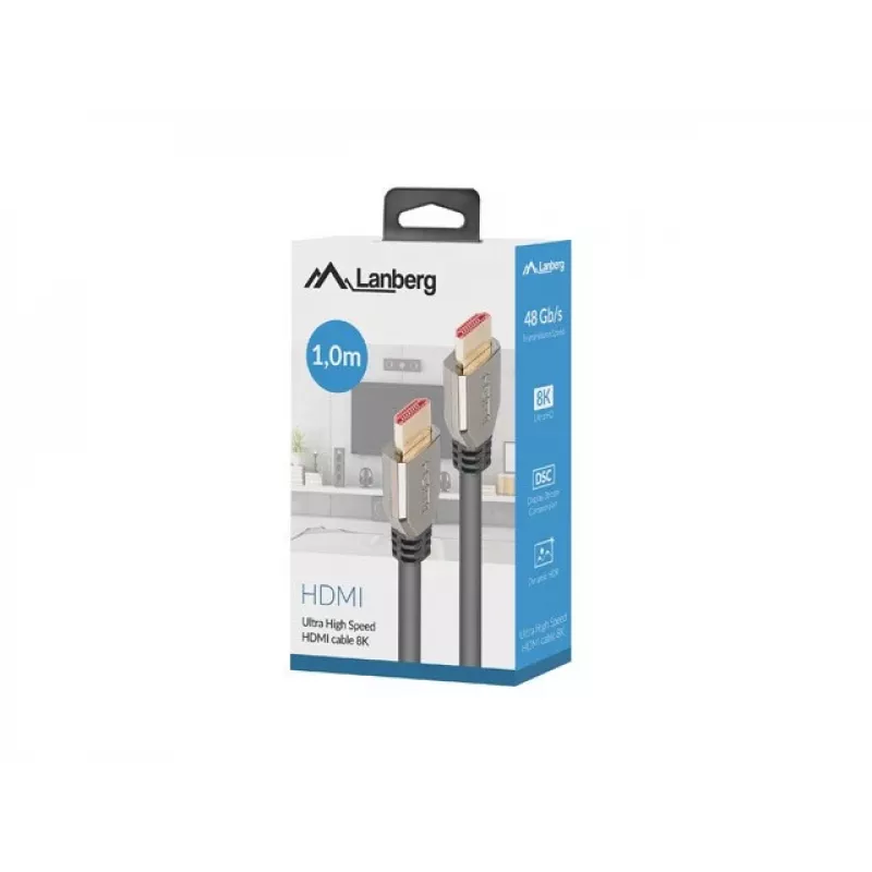 Lanberg CA-HDMI-30CU-0010-BK Kabel HDMI 1m HDMI Typ A (Standard) 8K 60Hz