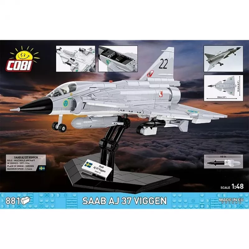 Cobi Blocks Saab AJ 37 Viggen 881-tlg. Konstruktionsset