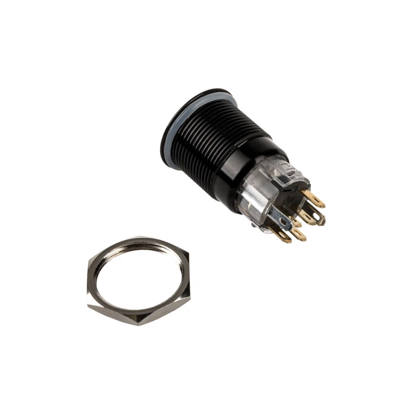 DimasTech Vandalismusschalter/-Taster 19mm Schwarzline Dot RGB PD218