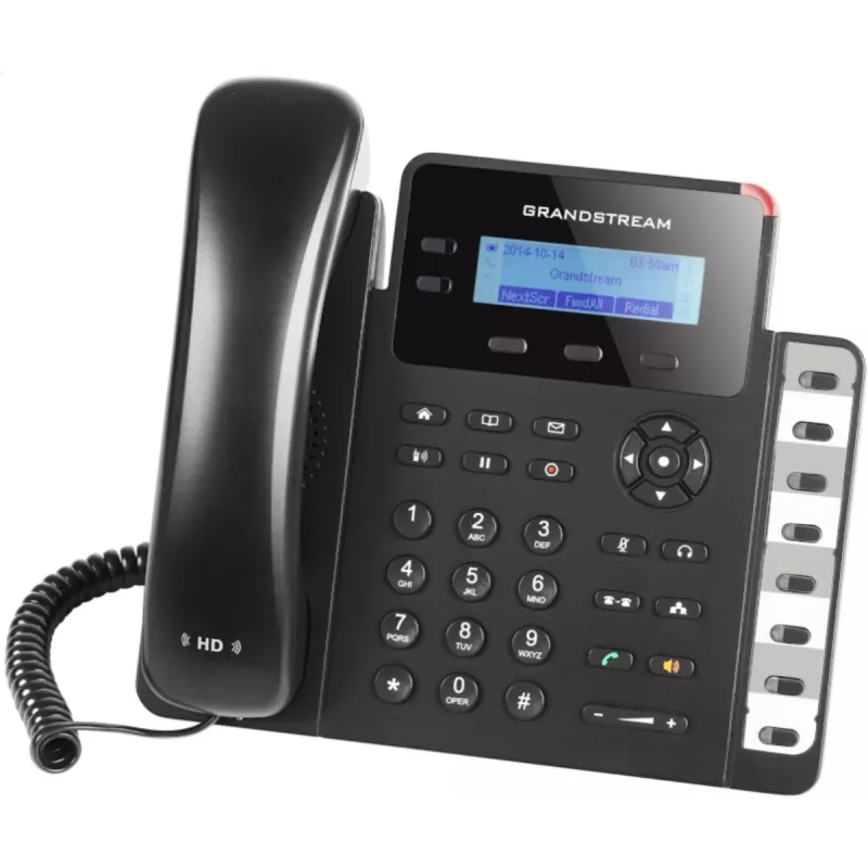 DECT-Telefon Grandstream GXP1628 — DECT-Tisch-/Wandtelefon, LCD 132x48 px, Freisprecheinrichtung, 500 Kontakte, RJ‑9-Headset