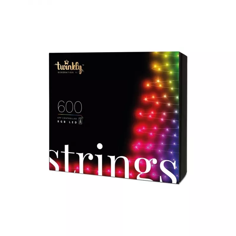TWINKLY Strings 600 (TWS600STP-BEU) Intelligente Weihnachtsbaumlichter 600 LED RGB 48 m