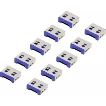 Renkforce USB-Port-Schloss RF-4695230 10er-Set Silber-Blau RF-4695230 (RF-4695230)