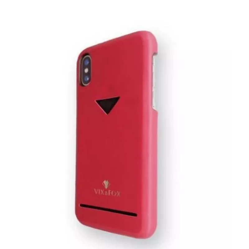 Karten-Slot Back Shell VixFox für iPhone XSMAX Rubinrot – Schutzhülle mit integriertem Kartenfach