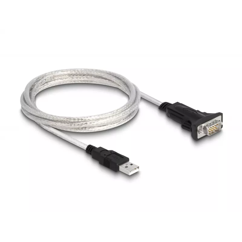 DeLOCK 63465 Serielles Kabel Schwarz Transparent 1,8 m USB Typ-A DB-9