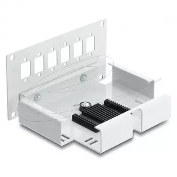 Patchpanel DELOCK 6‑Port für SC Simplex oder LC Duplex, grau Metall, Hutschienenmontage