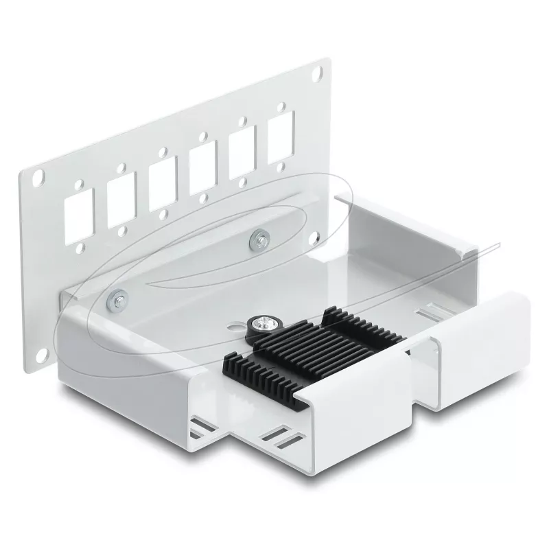 Patchpanel DELOCK 6‑Port für SC Simplex oder LC Duplex, grau Metall, Hutschienenmontage