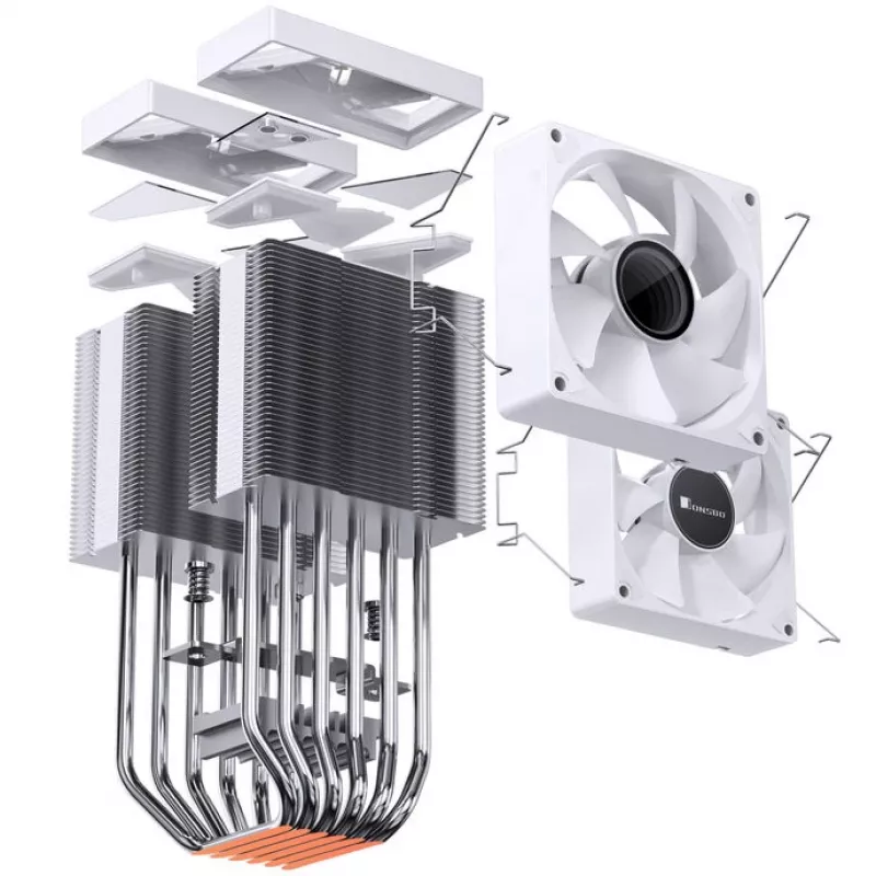 CPU-Kühler Jonsbo CR-1400 DV2 Weiß mit 140-mm-Lüfter