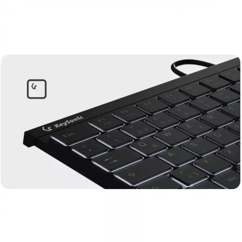 KeySonic KSK-5011ELC (DE) Tastatur Home USB QWERTZ Deutsch Schwarz