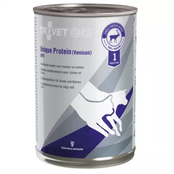 Nassfutter für Hunde TROVET UPV Unique Protein Venison 400 g — begrenzte Einzelproteinquelle