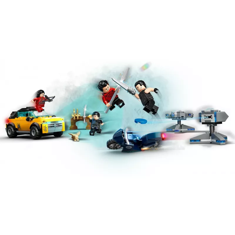 LEGO Set Marvel Escape from the Ten Rings 76176 mit Minifiguren und Fahrzeugen