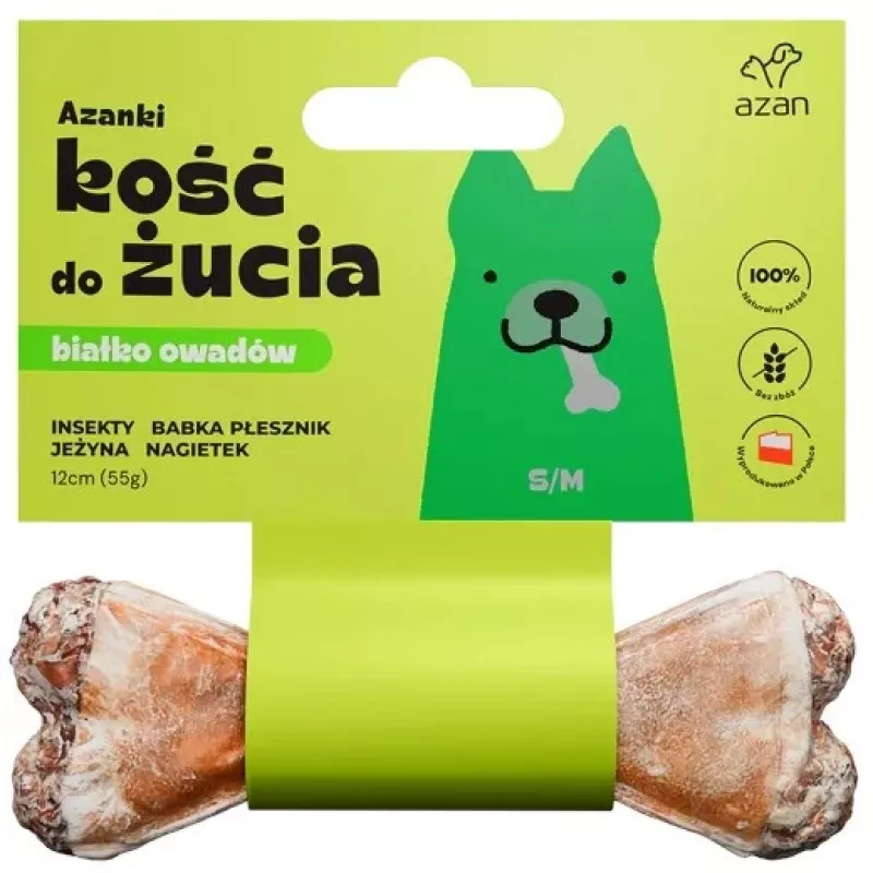 Hundekauartikel Brit AZANKI Knochen mit Insekten & Brombeere S/M 12 cm für kleine und mittelgroße Hunde, getreidefrei, 55 g