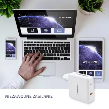 Qoltec GaN Charger FAST 108W | 5-20V | 3-4.7A | USB C | Weiß