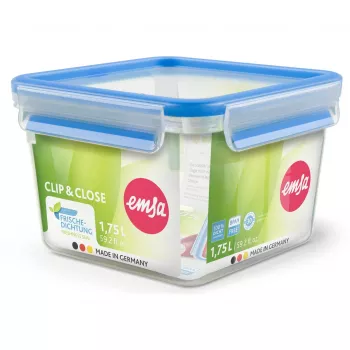 EMSA 508537 Lebensmittel-Aufbewahrungsbehälter Rechteckig Box 1,75 L Blau, Transparent 1 Stk.