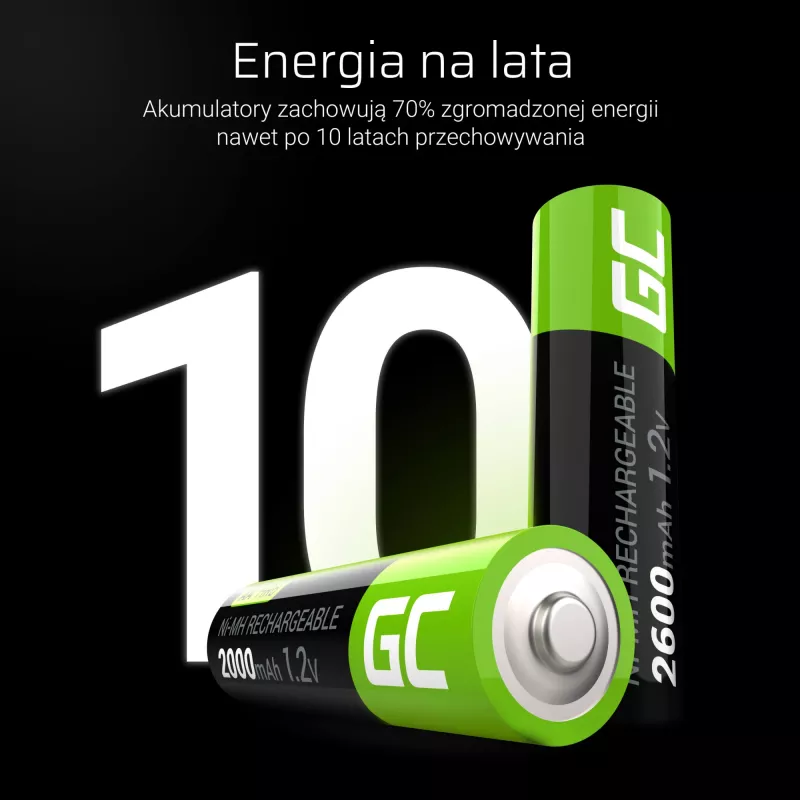 Akku Grün Cell GR02 — NiMH AA 1,2 V 2000 mAh, 2 Stück