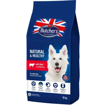 Trockenfutter für Hunde Butcher's Natural & Healthy Adult Beef 15 kg — 20% Protein, 7,5% Fett, 3% Ballaststoffe