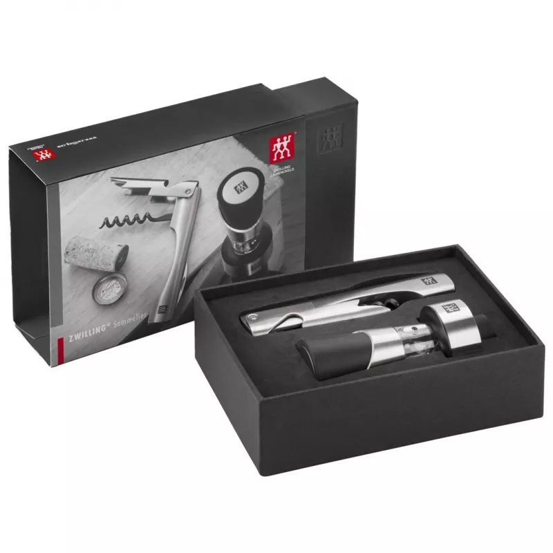 ZWILLING Sommelier Weinwerkzeug-Set — rechteckiges Etui 100×190×42 mm, 2 Stk.