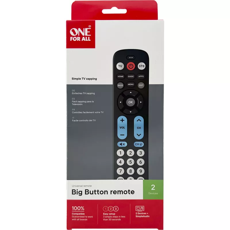 One for All Big Button Remote Universal-Fernbedienung URC6821
