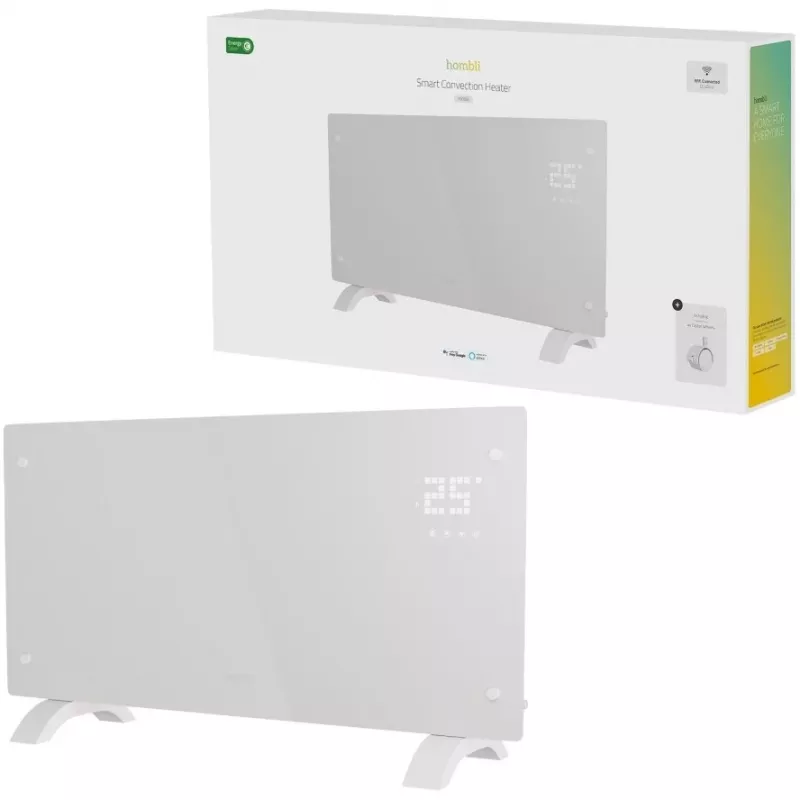 Konvektor-Elektroheizgerät Hombli HBCH-0309, 2000 W, Kohlefaserheizung, für Innenbereich Boden/Wand, weiß