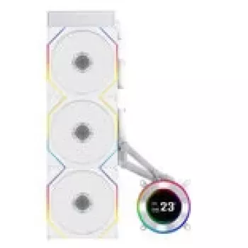 All-in-One-Flüssigkeitskühler Lian Li Hydroshift II LCD-C 360TL — 120-mm-Lüfter, 200–2600 U/min, FDB, Weiß