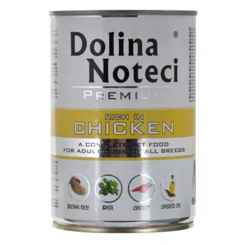 Nassfutter für Hunde Dolina Noteci Premium Adult Rind Huhn Schwein 400 g, glutenfrei, konservierungsstofffrei