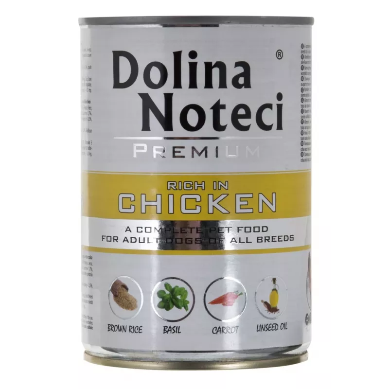 Nassfutter für Hunde Dolina Noteci Premium Adult Rind Huhn Schwein 400 g, glutenfrei, konservierungsstofffrei