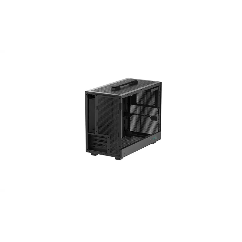 Computergehäuse DeepCool CH160 PLUS Small Form Factor SFF ATX/mATX, gehärtetes Glas, USB-C, Schwarz
