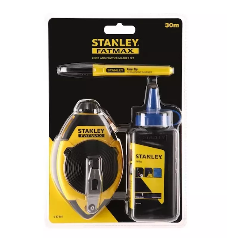 Schlagschnur-Set STANLEY FATMAX 30 m, Kunststoffgehäuse, schwarz/gelb (0-47-681)