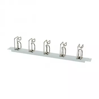 Rack-Kabelmanagement-Panel 1U ALLNET Metall mit 5 großen Schlaufen, hellgrau