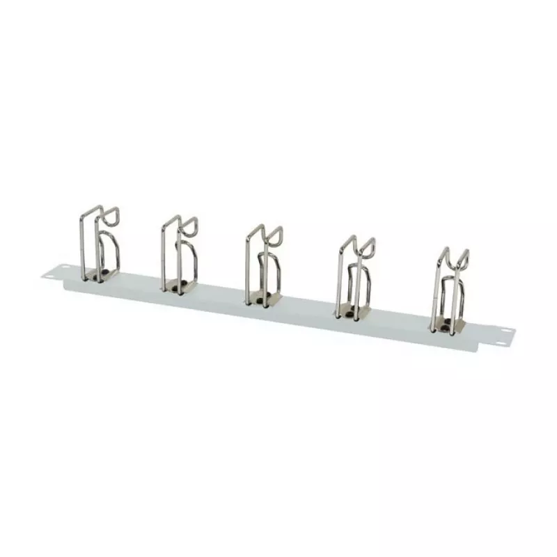 Rack-Kabelmanagement-Panel 1U ALLNET Metall mit 5 großen Schlaufen, hellgrau