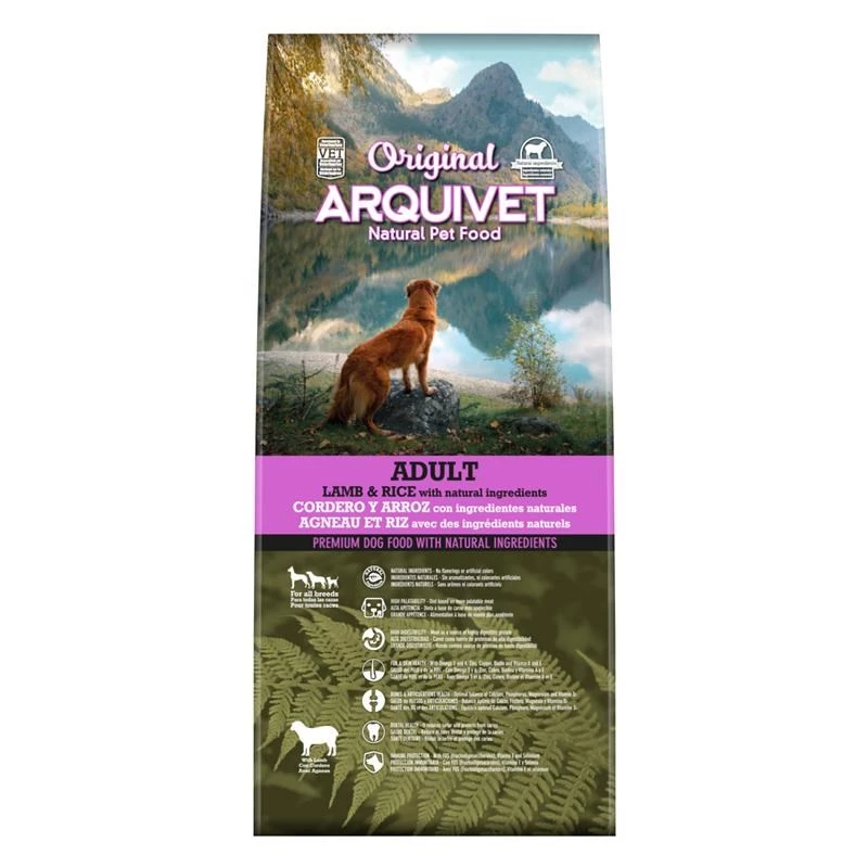 ARQUIVET Original Adult Trockenfutter für Hunde mit Lamm und Reis, 12 kg