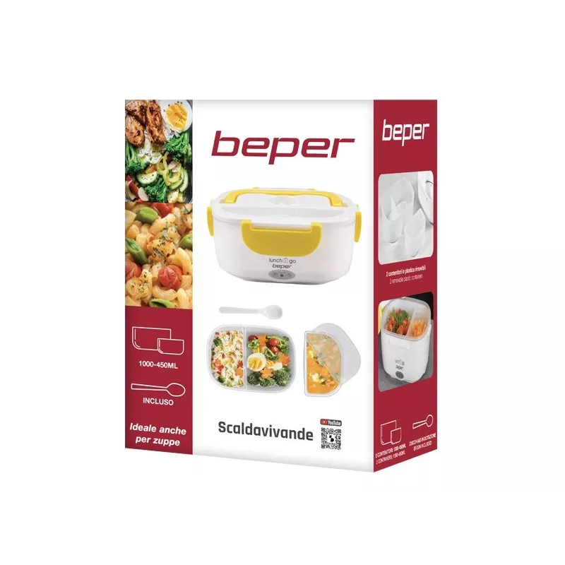 Elektrische Lunchbox Beper 90.920G – 1 L Speisewärmer, gelb