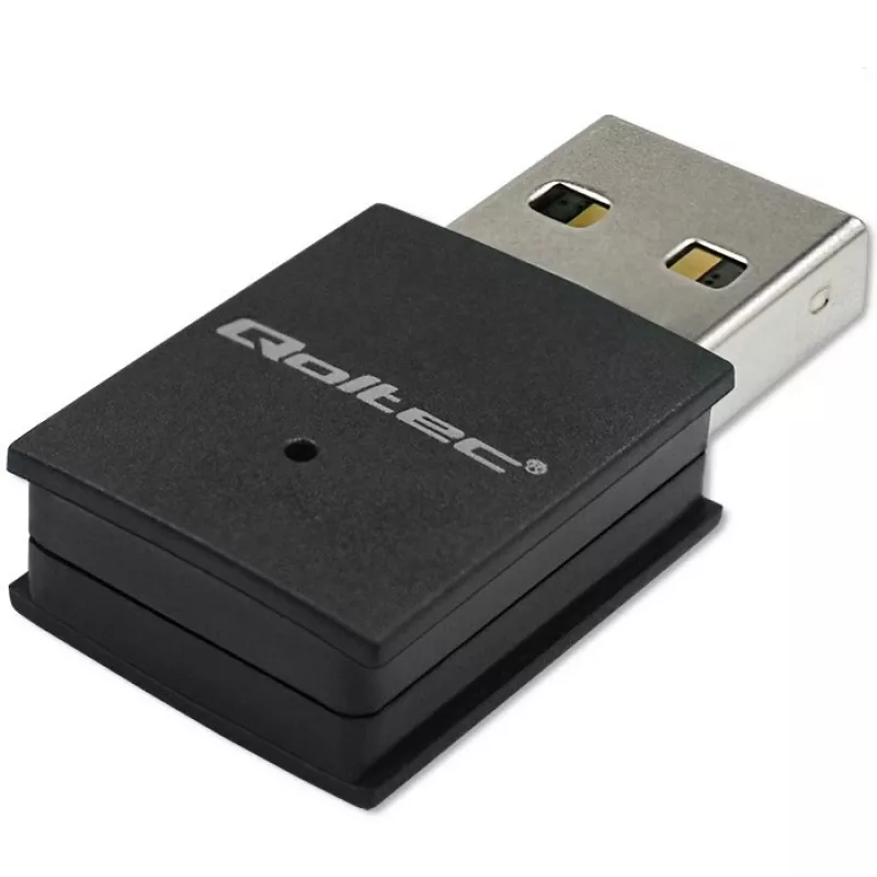 Kompakter kabelloser Mini-USB-WLAN-Adapter QOLTEC 57007 – Single-Band 2,4 GHz, bis zu 150 Mbit/s, interne Antenne