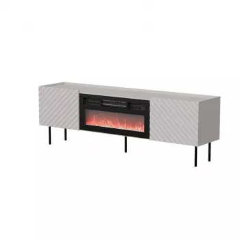 TV-Schrank cama meble LUCCA 180x40x59 cm, Oberteil cashmere, schwarzer Kamin
